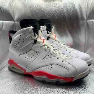Size 11 - Air Jordan 6 Retro 2014 White Infrared Mens Athletic Shoes 384664-123